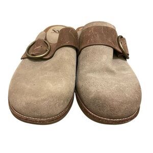 Sofft Womens Billie Clog 9.5 Suede Slide Comfort Shoes Round Toe Cushon Footbed
